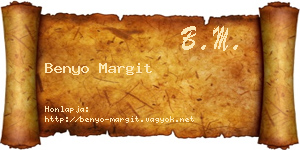 Benyo Margit névjegykártya